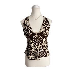 V Neck Plunging With Cute Ring Vintage Y2K Great Fit Size Medium Top